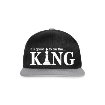 Spiel Schach Schachbrett König Zitat Humor - Snapback Cap - Schwarz/Grau - Vorne