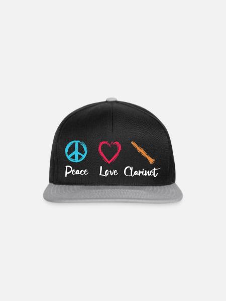 Frieden Liebe Klarinette - Snapback Cap - Schwarz/Grau
