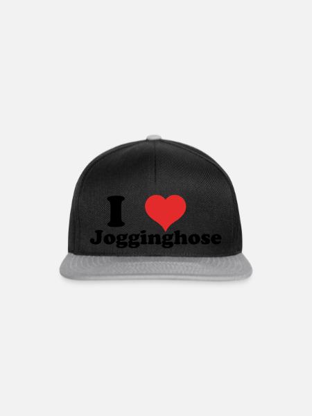 i love Jogginghose - Snapback Cap - Schwarz/Grau