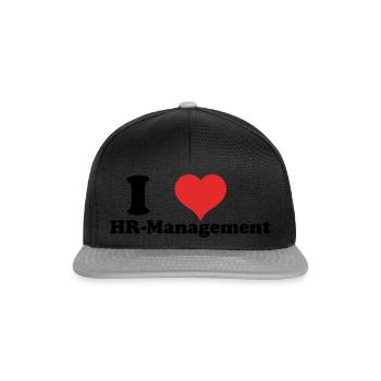 i love HR Management - Snapback Cap - Schwarz/Grau - Vorne