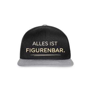 Everything Is Figurine Bar Typoart - Snapback Cap - black/grey - Front