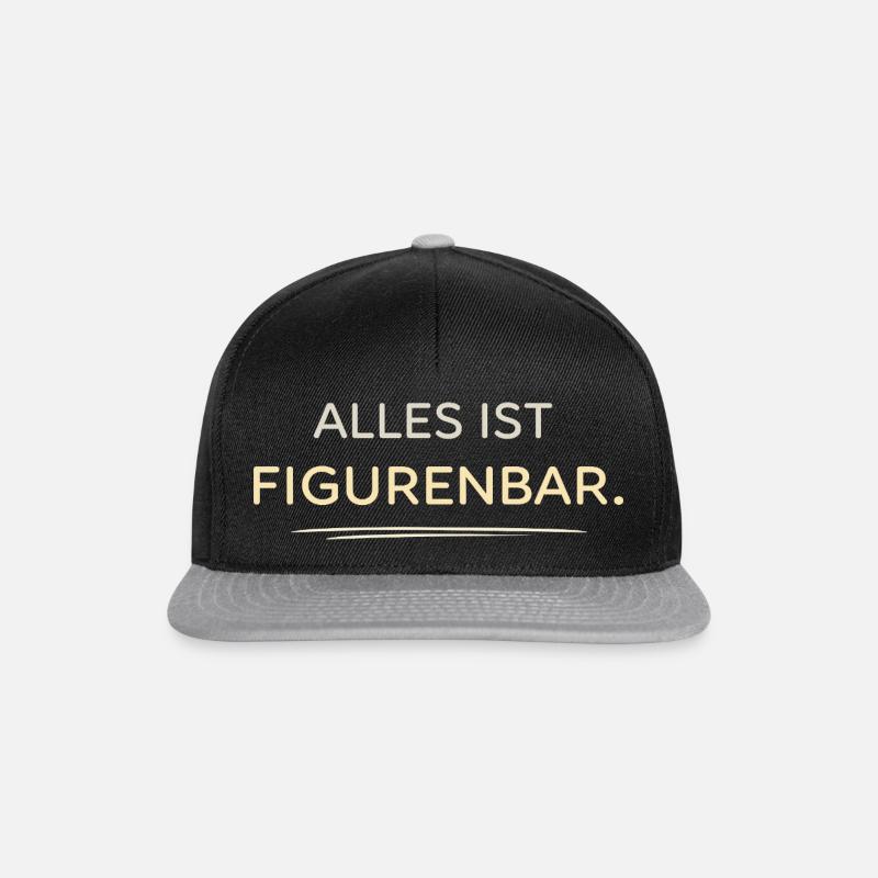 Everything Is Figurine Bar Typoart - Snapback Cap - black/grey