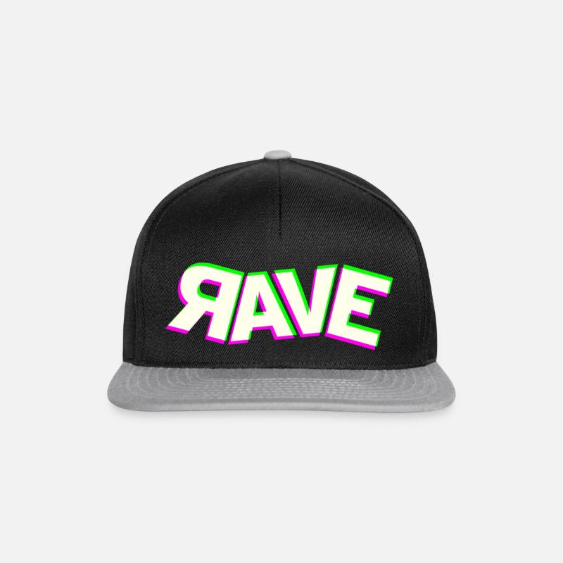 rave dj raver techno dubstep acide house party edm - Casquette snapback - noir/gris