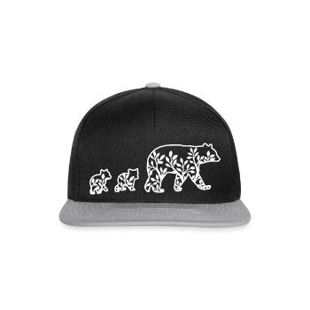 Mama Bear Geschenk Mama Mutter Muttertag Tochter S - Snapback Cap - Schwarz/Grau - Vorne