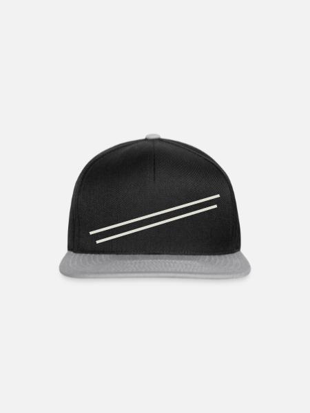 Minimal Streifen - Snapback Cap - Schwarz/Grau