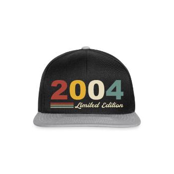18. Geburtstag Junge Mädchen 18 Jahre 2004 - Snapback Cap - Schwarz/Grau - Vorne