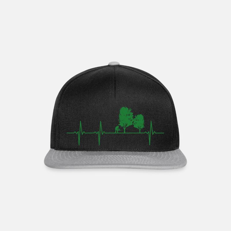 Wald Herzschlag Holzfäller Baum - Snapback Cap - Schwarz/Grau