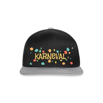 Kleckse Karneval Fasching Fasnacht - Snapback Cap - Schwarz/Grau - Vorne