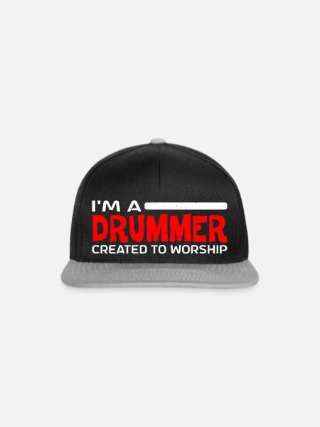 I'm A Drummer Created To Worship 4 - Snapback Cap - Schwarz/Grau