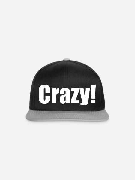 Crazy weiß horizontal Geschenkidee - Snapback Cap - Schwarz/Grau