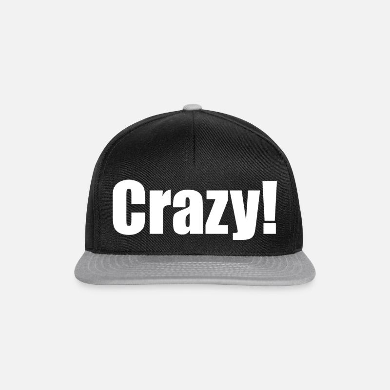 Crazy weiß horizontal Geschenkidee - Snapback Cap - Schwarz/Grau