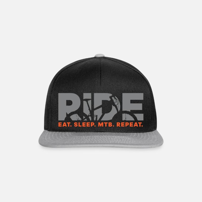 Ride Eat sleep MTB repeat - Snapback Cap - black/grey