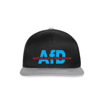 AfD - Albtraum für Demokratie - Snapback Cap - Schwarz/Grau - Vorne