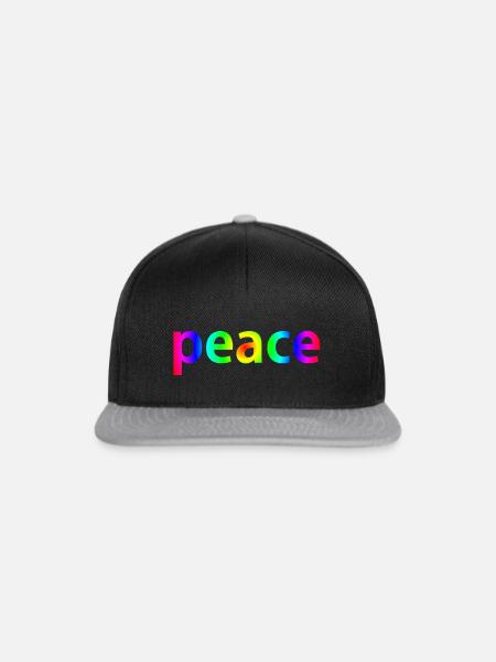 peace - Snapback Cap - Schwarz/Grau