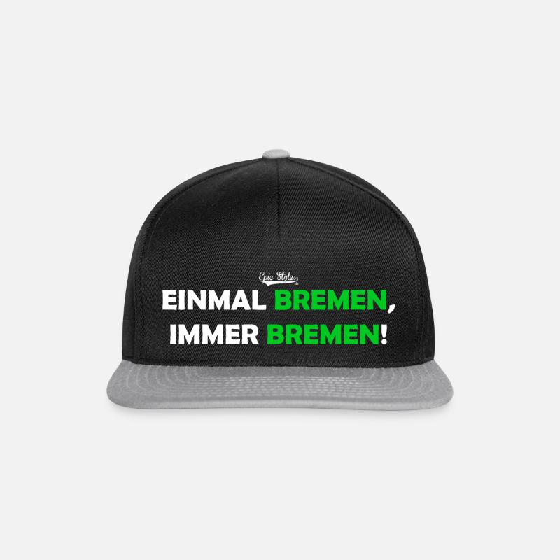 Einmal Bremen, immer Bremen - Snapback Cap - Schwarz/Grau