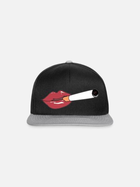 Raucher, Zigarette - Snapback Cap - Schwarz/Grau