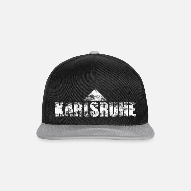 Karlsruhe Pyramid Retro Vintage White - Snapback Cap - black/grey
