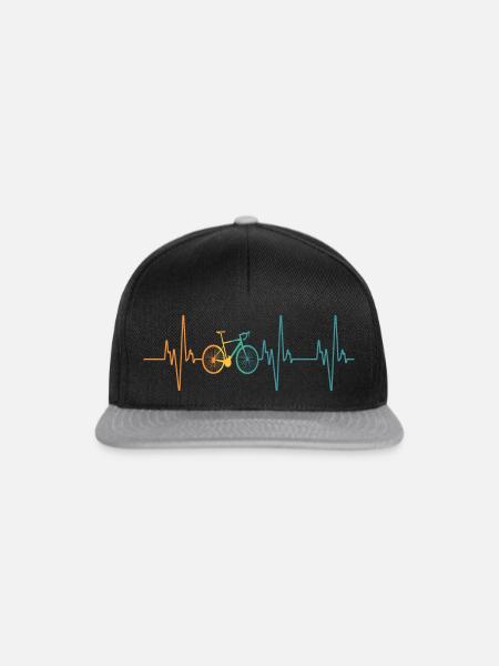 Fahrrad Rennrad Herzschlag Bmx Vintage - Snapback Cap - Schwarz/Grau