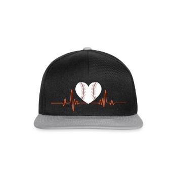 Baseball Herzschlag - Snapback Cap - Schwarz/Grau - Vorne