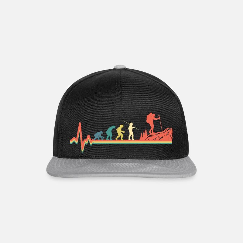 Wanderer Berg Retro Berge - Snapback Cap - Schwarz/Grau