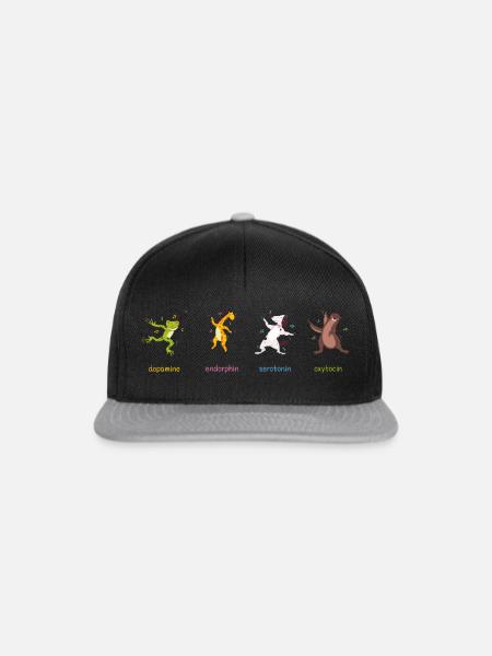 Glückshormone Design - Snapback Cap - Schwarz/Grau