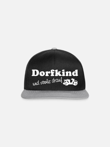 Dorfkind - und stolz drauf - Snapback Cap - Schwarz/Grau