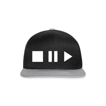Stop Play and Pause - Snapback Cap - black/grey - Front