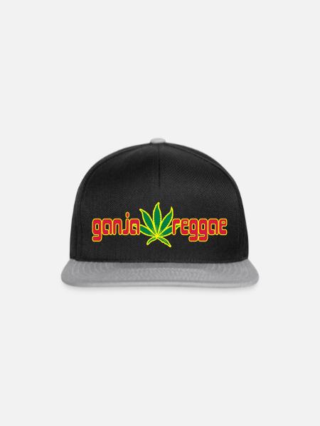 Ganja Reggae - Snapback Cap - Schwarz/Grau