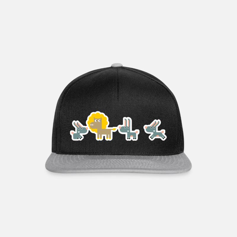 Leon avec des lapins - Casquette snapback - noir/gris