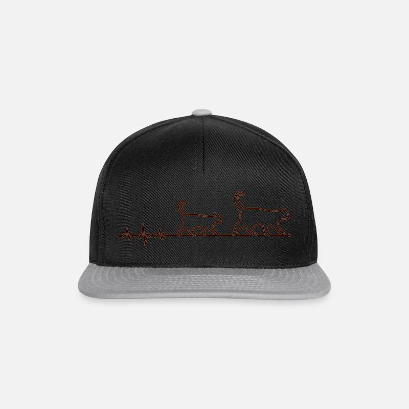 Cat heartbeat - Snapback Cap - black/grey