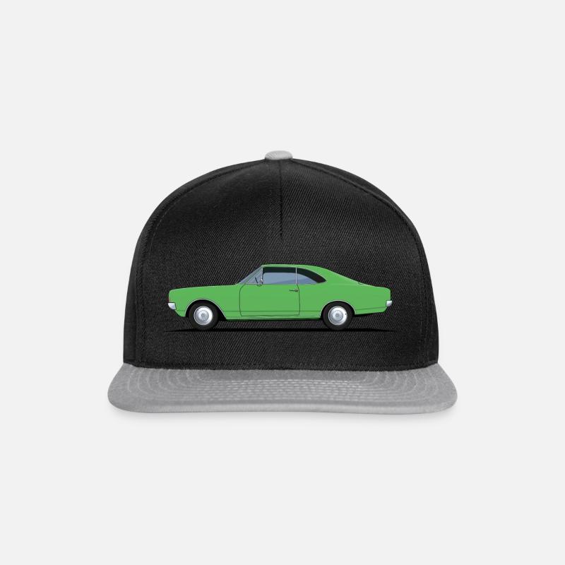 Auto Oldtimer Rekord C Coupe grün - Snapback Cap - Schwarz/Grau