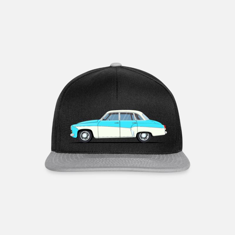 Auto Oldtimer Wartburg 311 - Snapback Cap - Schwarz/Grau
