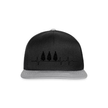 Forester Forest Tree Nature Heartbeat - Snapback Cap - black/grey - Front