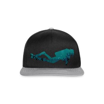 Scuba divers underwater - Snapback Cap - black/grey - Front