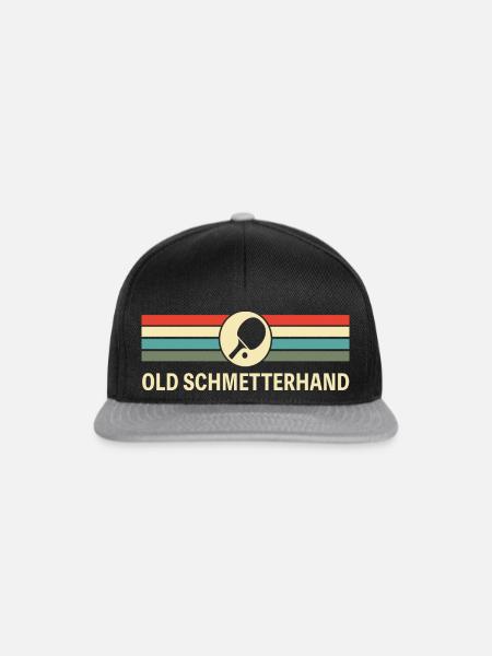 Tischtennis Old Schmetterhand Hobby - Snapback Cap - Schwarz/Grau