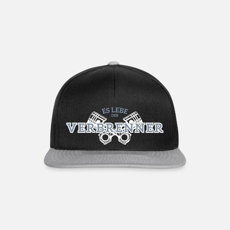 Es lebe der Verbrenner!!! - Snapback Cap - Schwarz/Grau