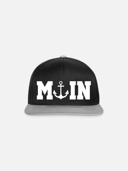 Anker-Logo Nautik - Snapback Cap - Schwarz/Grau
