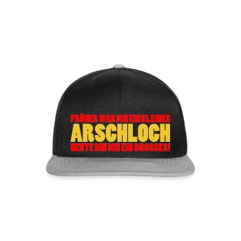 asshole - Snapback Cap - black/grey - Front