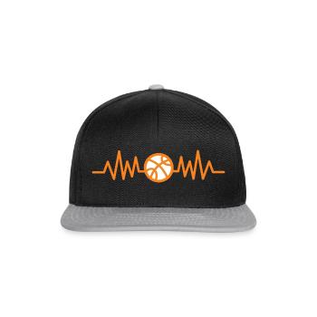 Basketball Herzschlag - Snapback Cap - Schwarz/Grau - Vorne