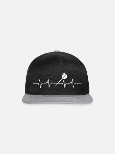 Darts Herzschlag Darten Hobby - Snapback Cap - Schwarz/Grau