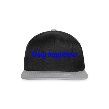 Only happiness - Citation sur le bonheur - Casquette snapback - noir/gris - Devant