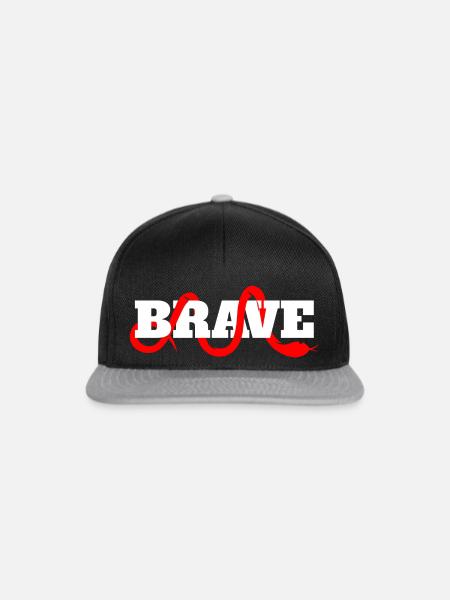 Tapfere Schlange - Snapback Cap - Schwarz/Grau
