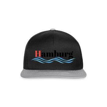 Anker Hamburg Hafen Hansestadt - Snapback Cap - Schwarz/Grau - Vorne