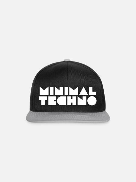 Minimaler Techno - Snapback Cap - Schwarz/Grau