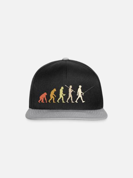 Angel-Evolution Lustiges Fischer-Geschenk - Snapback Cap - Schwarz/Grau