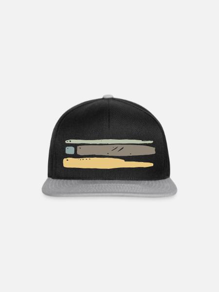 Streifen Ornament  - Snapback Cap - Schwarz/Grau