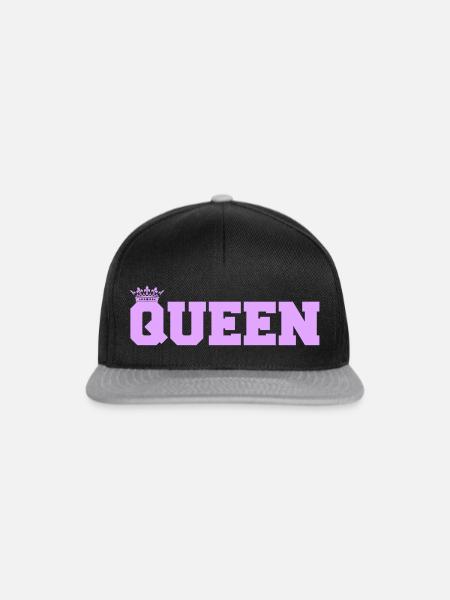 Königin in Lila Kronen-Style - Snapback Cap - Schwarz/Grau