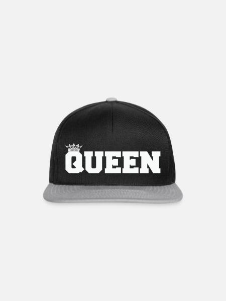 Königin Blockschrift mit Krone - Snapback Cap - Schwarz/Grau