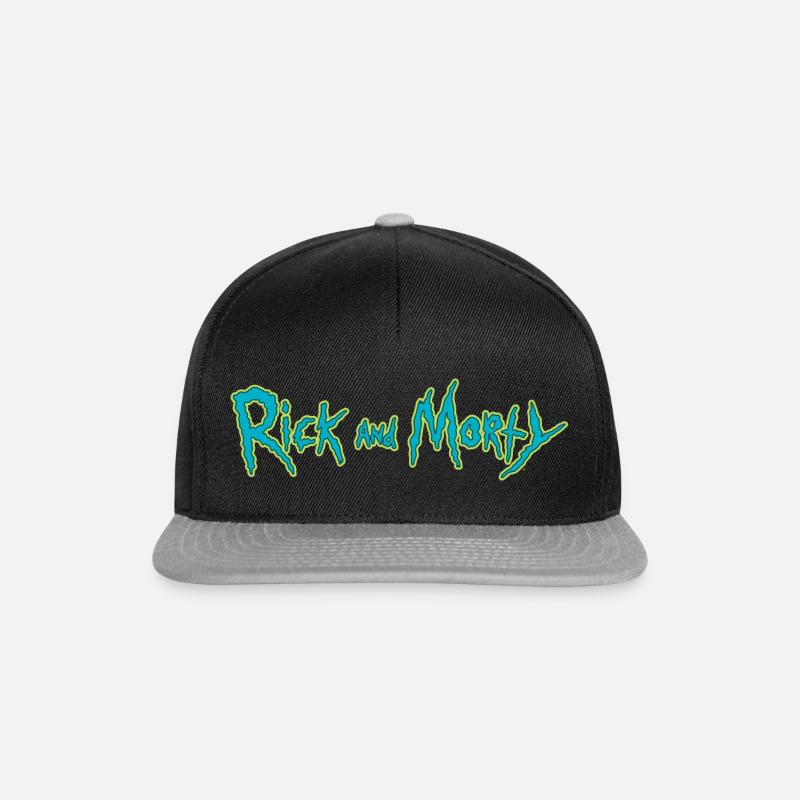 Rick And Morty Serienlogo Typografie - Snapback Cap - Schwarz/Grau