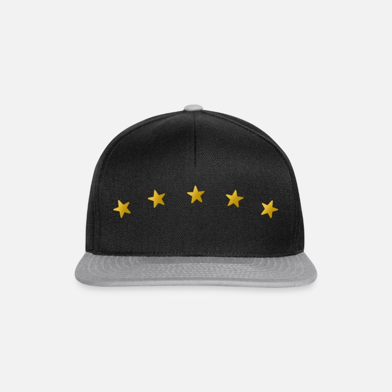 Five gold stars - Snapback Cap - black/grey